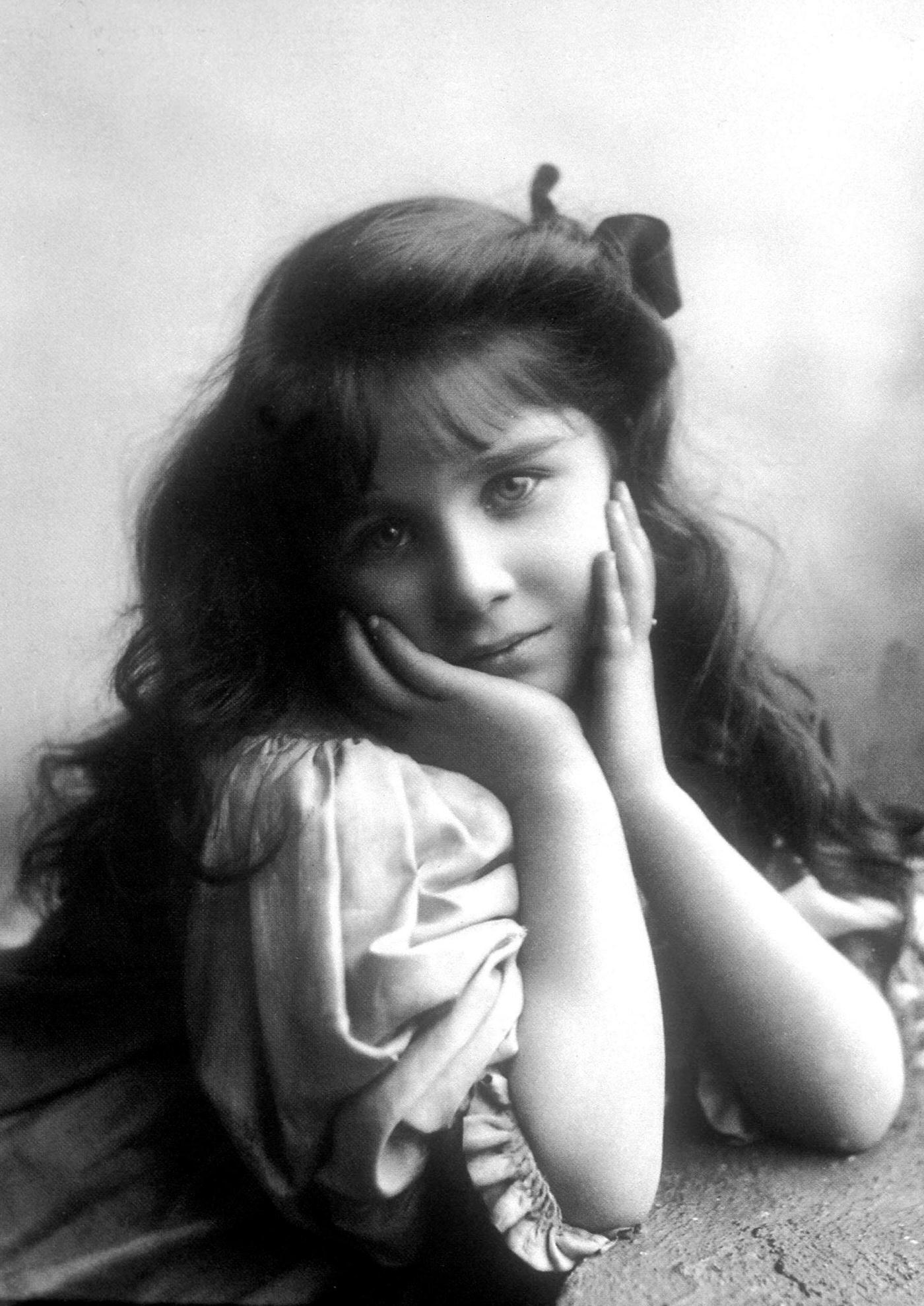 Young Elizabeth Bowes-Lyon as a child by Rita Martin, 1907.