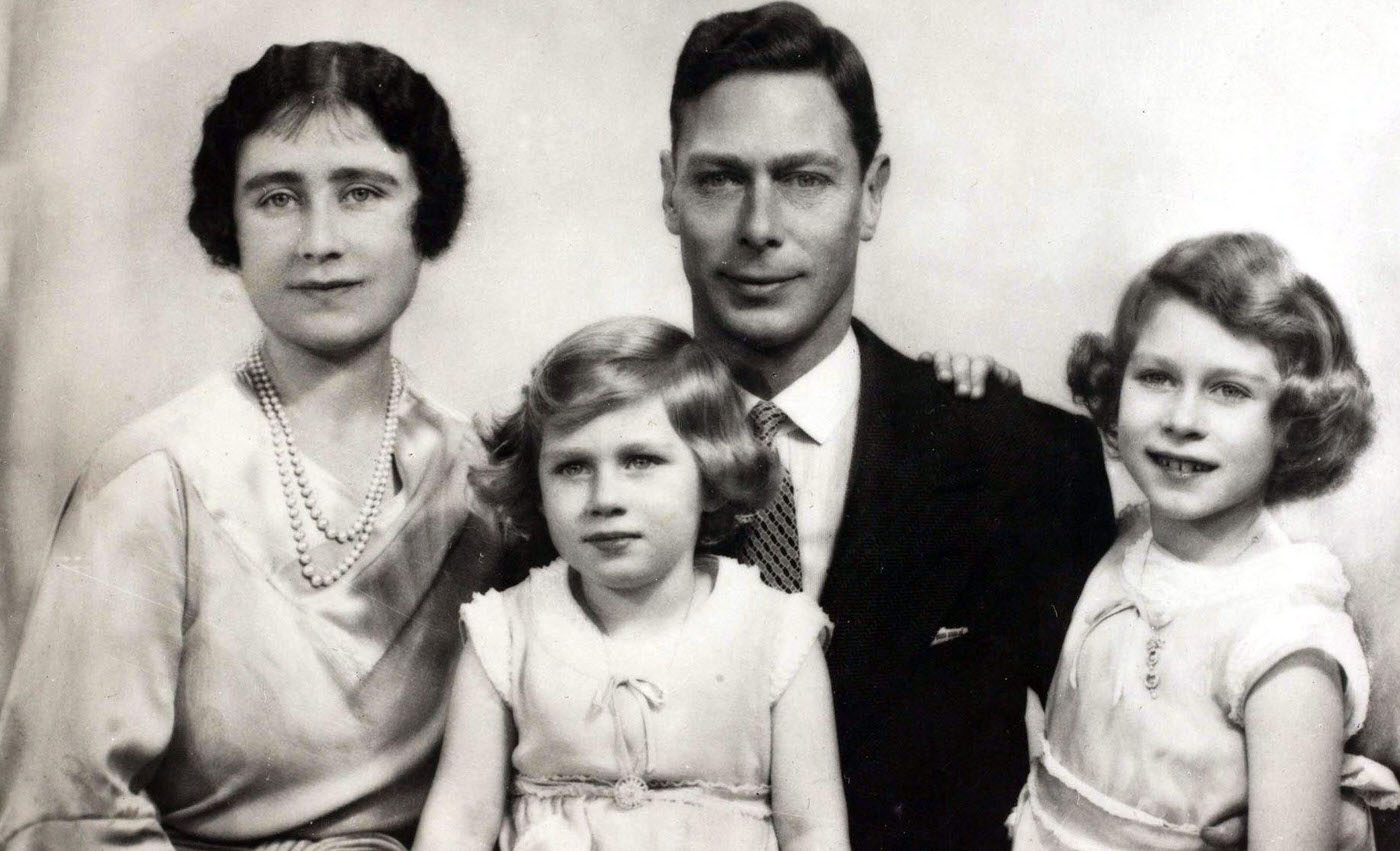 Duke and Duchess of York with Princesses Elizabeth and Margaret, 1933.