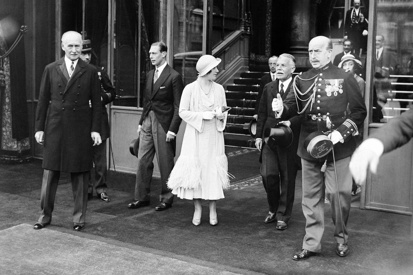 Duke and Duchess of York visit the Colonial Exhibition in Paris, 1931.