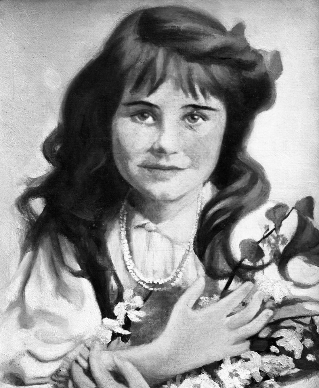 Miss H G Hall's study of the Duchess of York, aged seven, 1907.