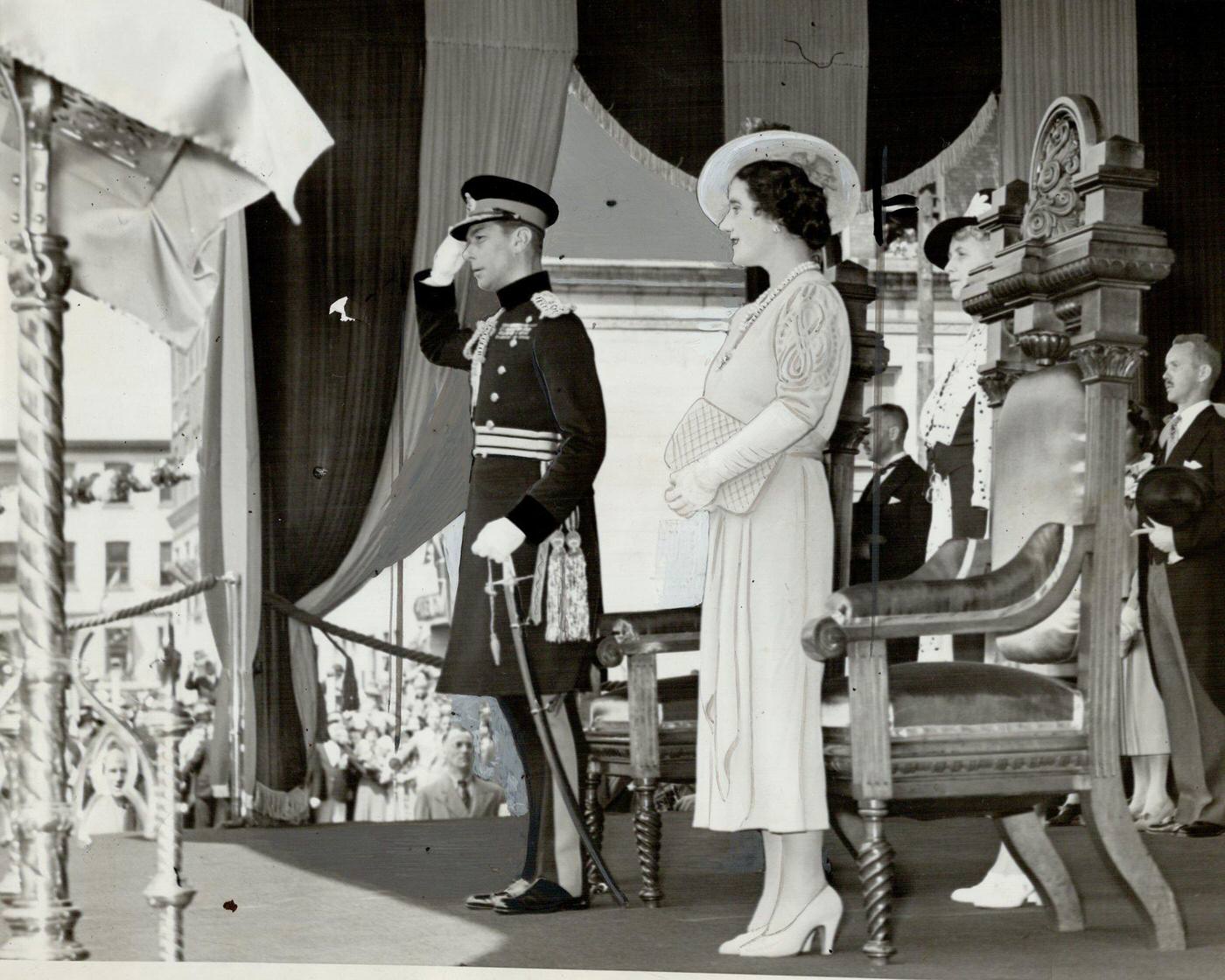 King George VI and Queen Elizabeth during their visit to Ontario, Canada, 1939.