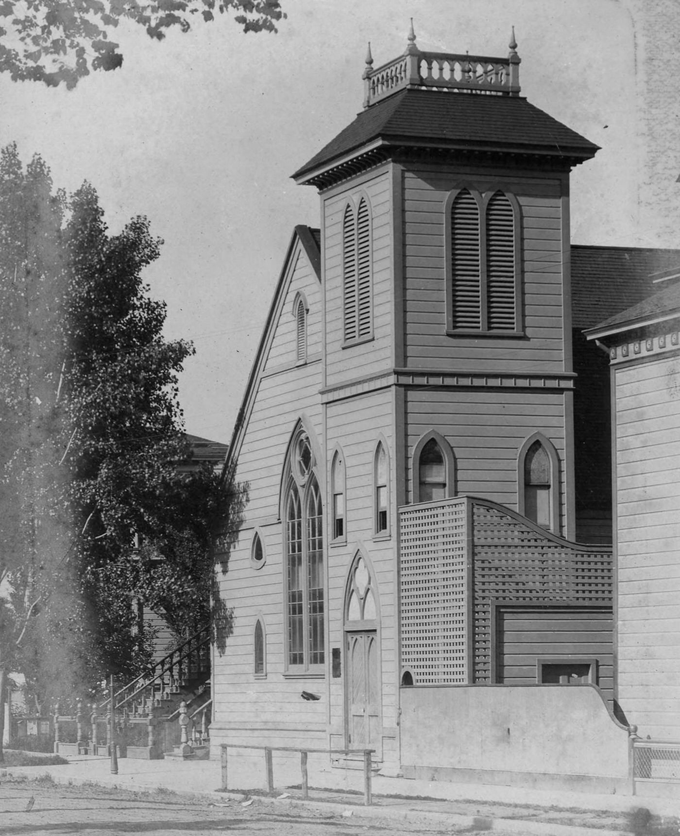 Sacramento, church exterior, 1890