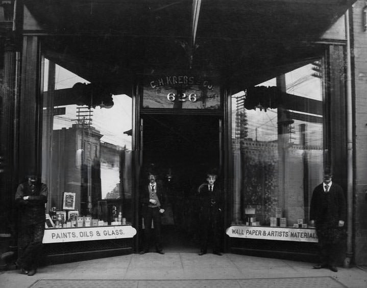 C. H. Krebs & Company at 626 J Street specializing in wall coverings, 1896