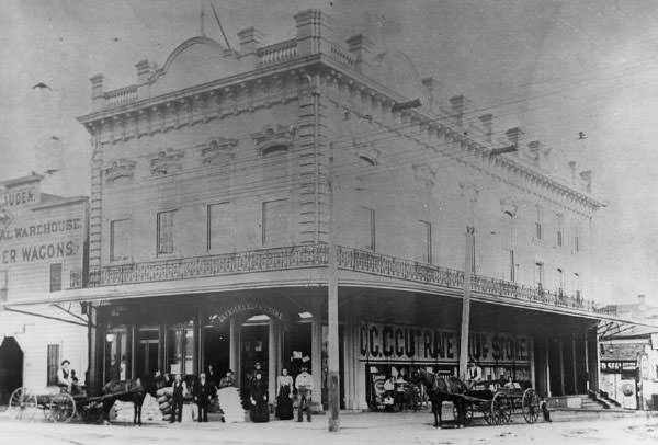 The Grangers' Hall at the southeast corner of 10th and K Streets in 1896.