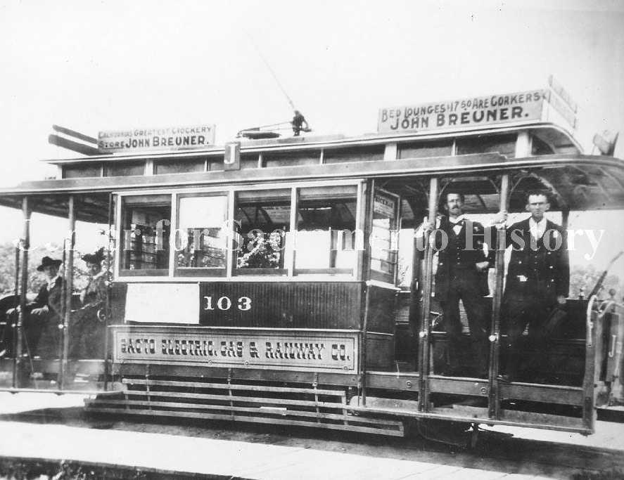Electric street car number 103 of the Sacramento Electric Gas & Railway Co., 1895