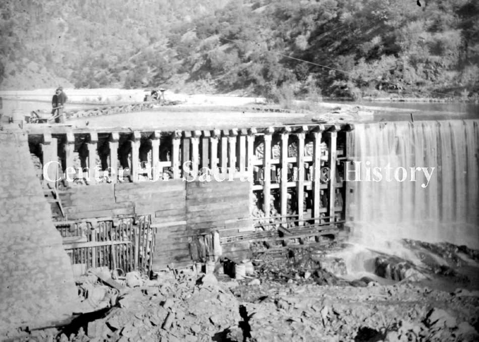 Construction of Head Dam, Folsom, 1898