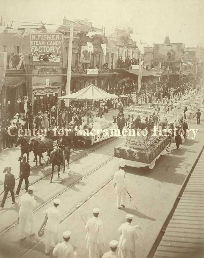 Admission Day Parade K Street, Sacramento, 1895