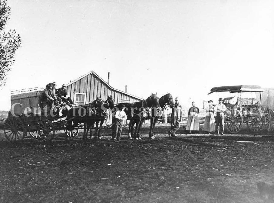 A stage coach, 1890