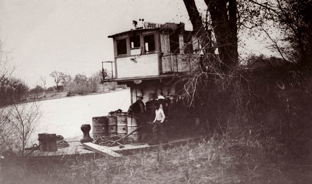 River Boat Josie Lane tied up at Red Bluff Dock at Pine Street, 1890