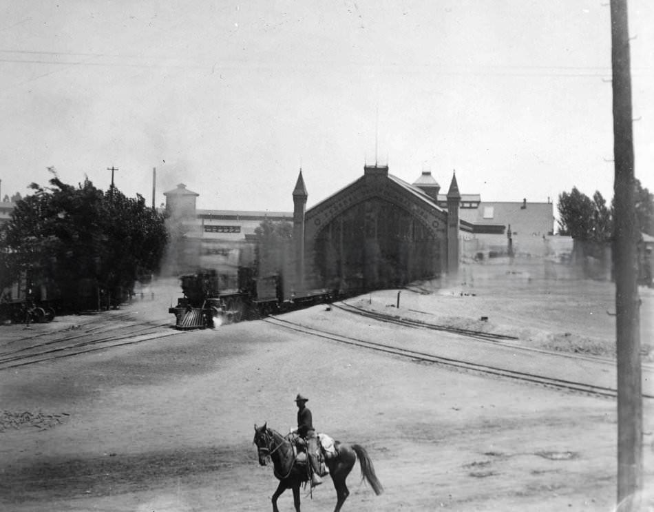Southern Pacific Depot during the Pullman Strike, 1897