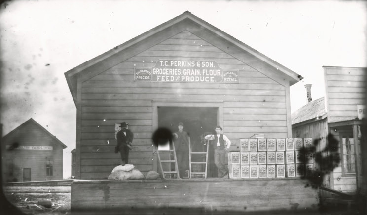 T.C. Perkins & Son, groceries, grain flour, 1899