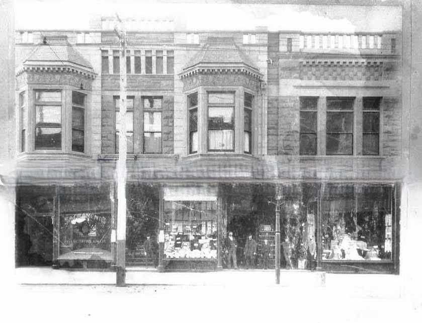 Storefront at unidentified location, 1890-1910