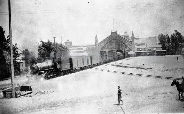 Sacramento Depot during the Pullman Railroad Strike of 1894.