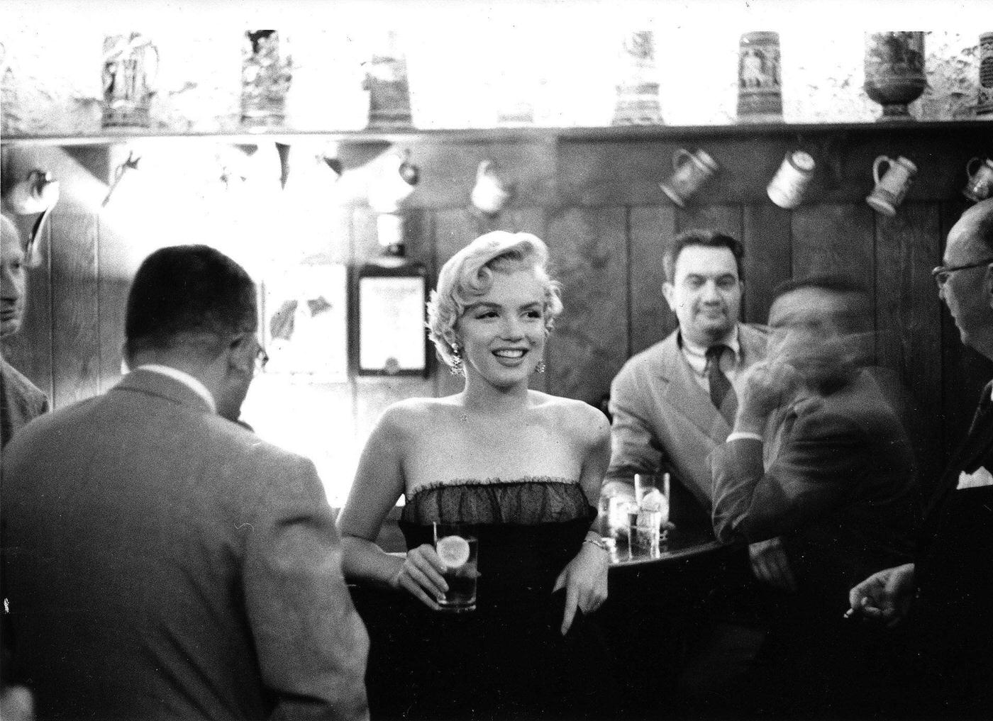 Marilyn Monroe at a press party for "The Seven Year Itch" at the '21' Club in 1954 in New York
