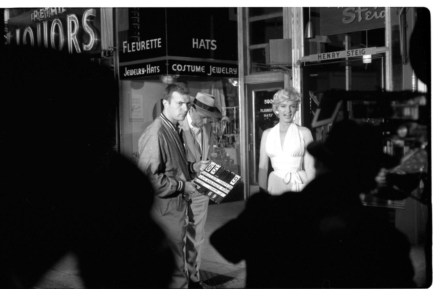 Marilyn Monroe on location (at Lexington Avenue and 52nd Street) during the filming of 'The Seven Year Itch'