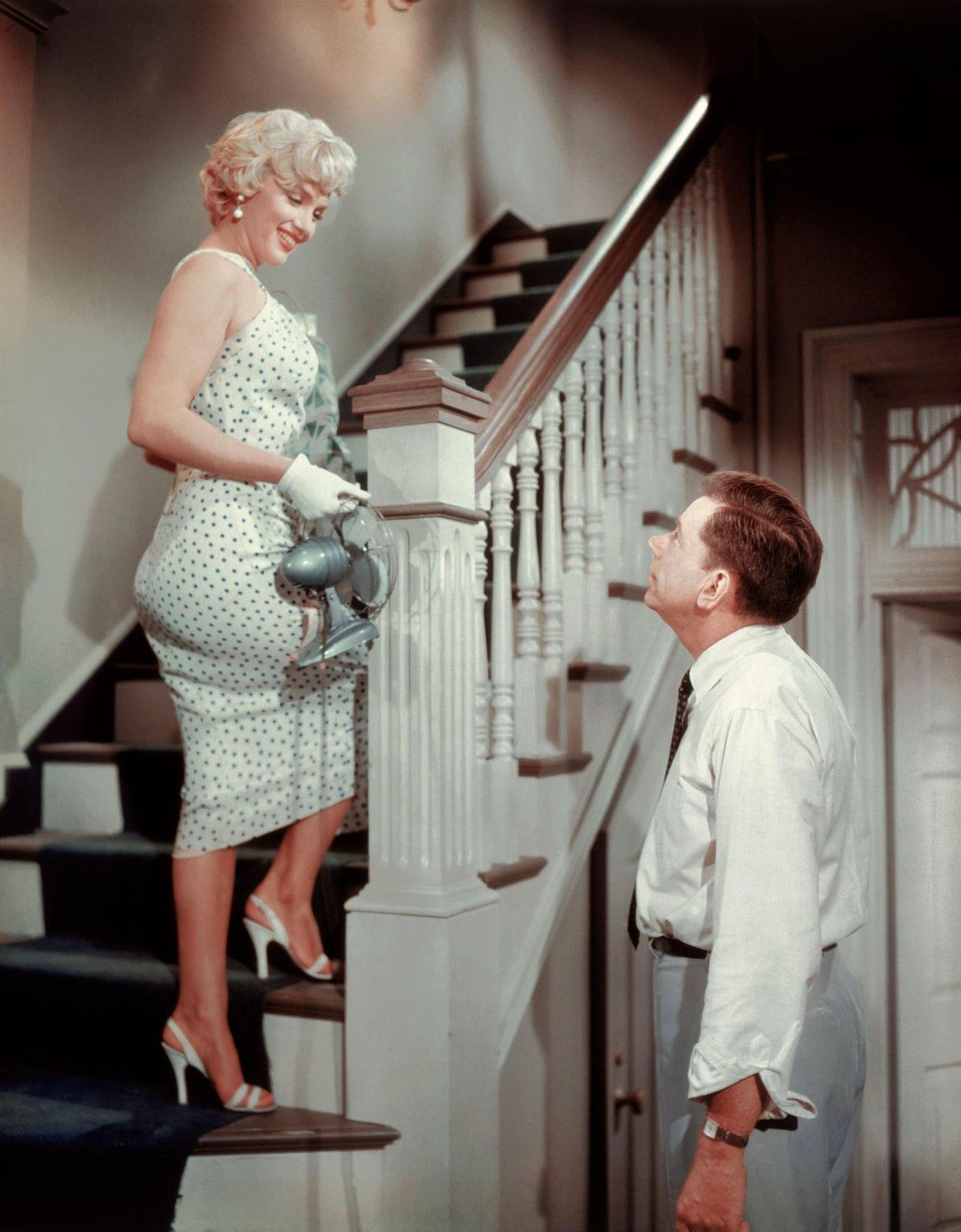 Marilyn Monroe and Tom Ewell in a publicity still for the film 'The Seven Year Itch' in 1955 in Los Angeles
