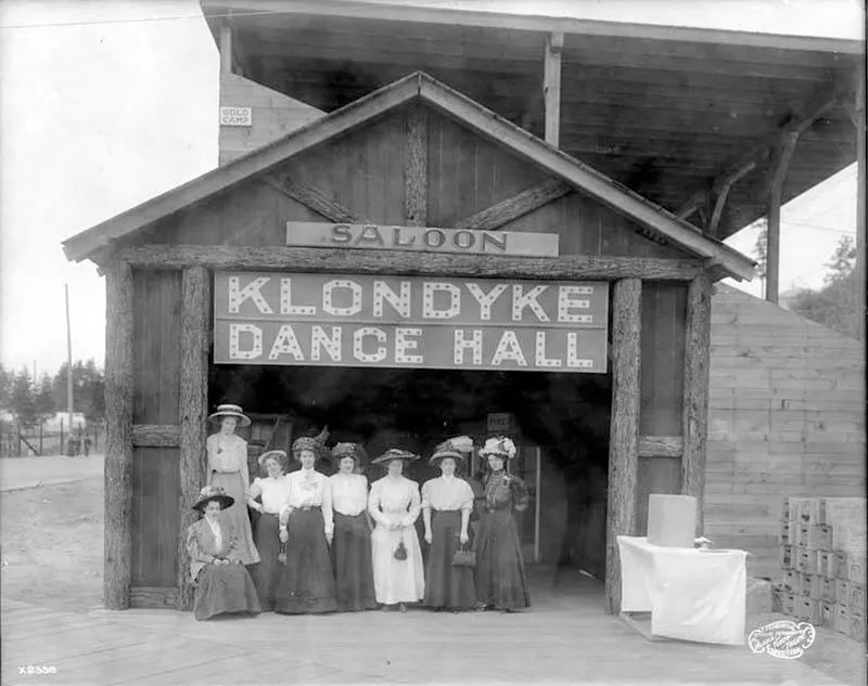 The Klondyke Dance Hall and saloon in Seattle, Washington in 1909.