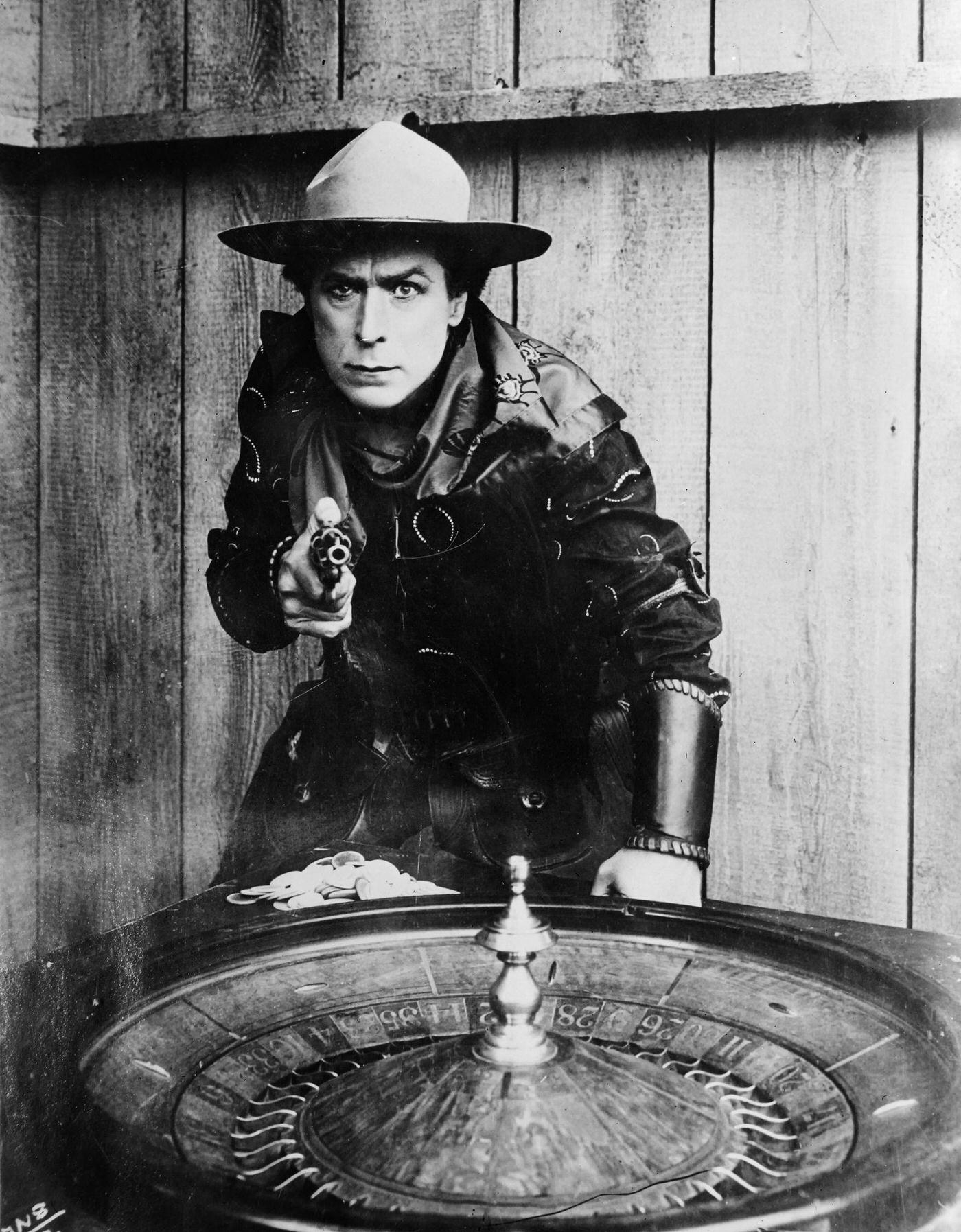 William S Hart interpreting a cowboy at the Roulette table.