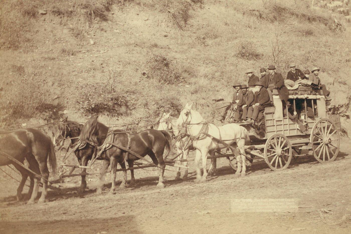 The last Deadwood Coach, United States, circa 1890: Last trip of the famous Deadwood Coach.