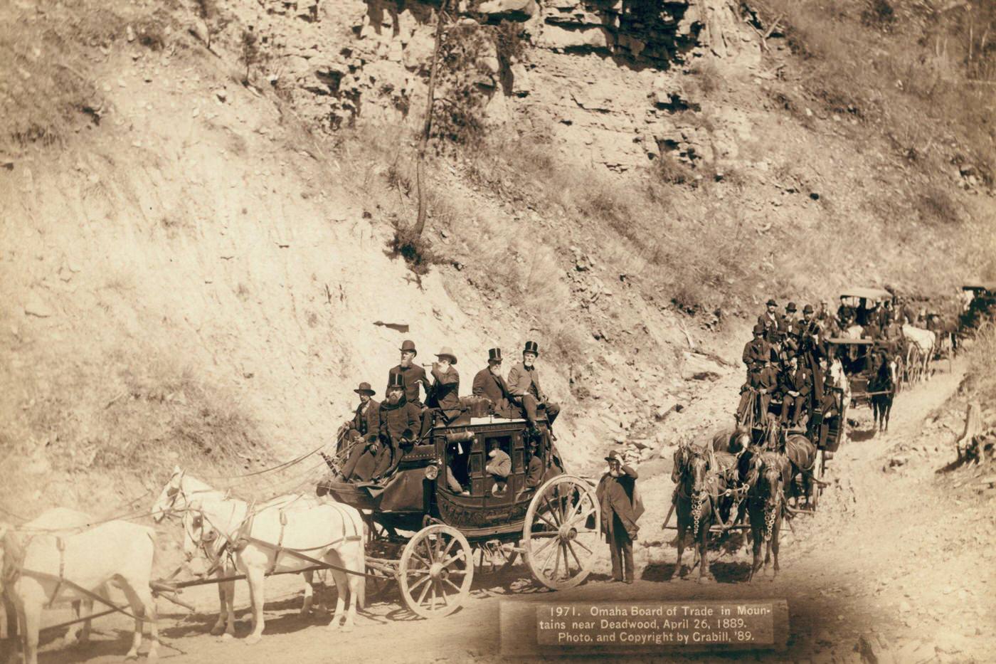 Omaha Board of Trade in Mountains near Deadwood, United States, April 26, 1889