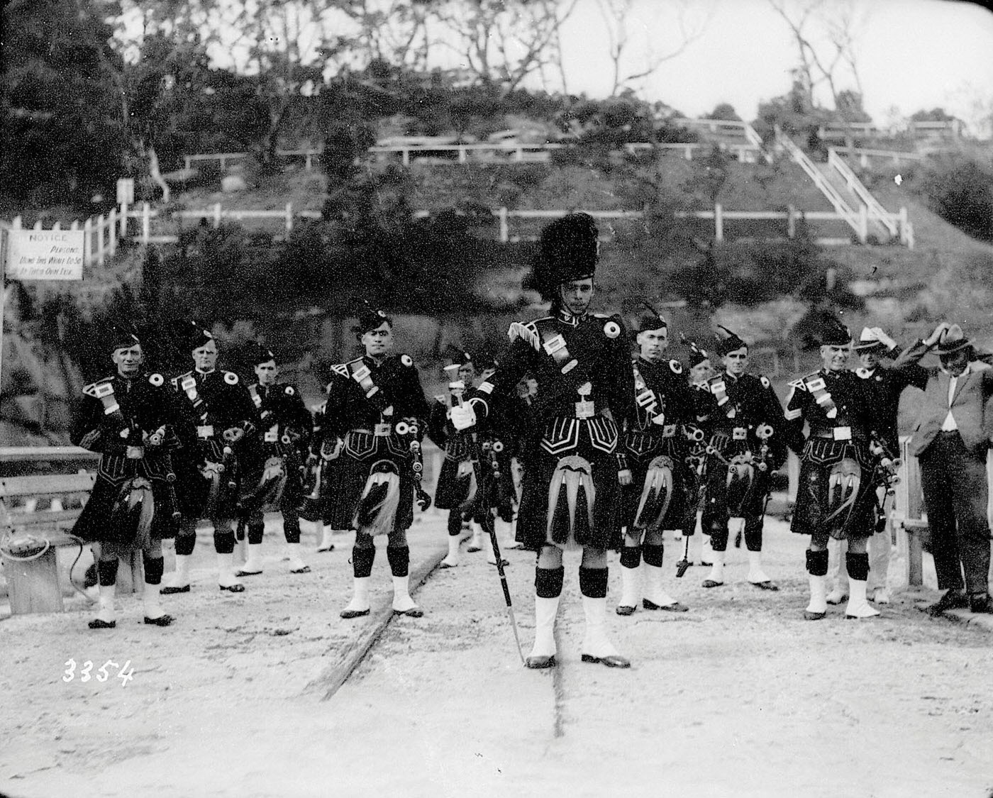 Portrait of a bagpipe band
