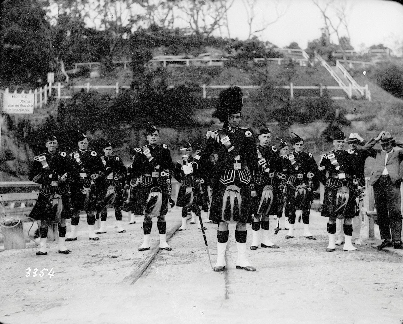 Portrait of a bagpipe band
