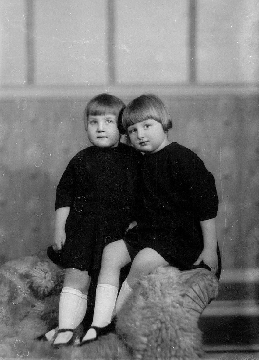 Portrait of two young girls