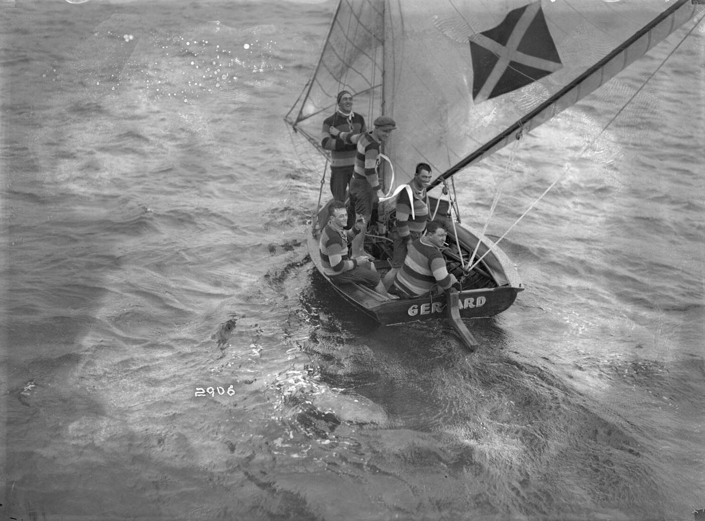 Crew of the yacht Gerard on Sydney Harbour