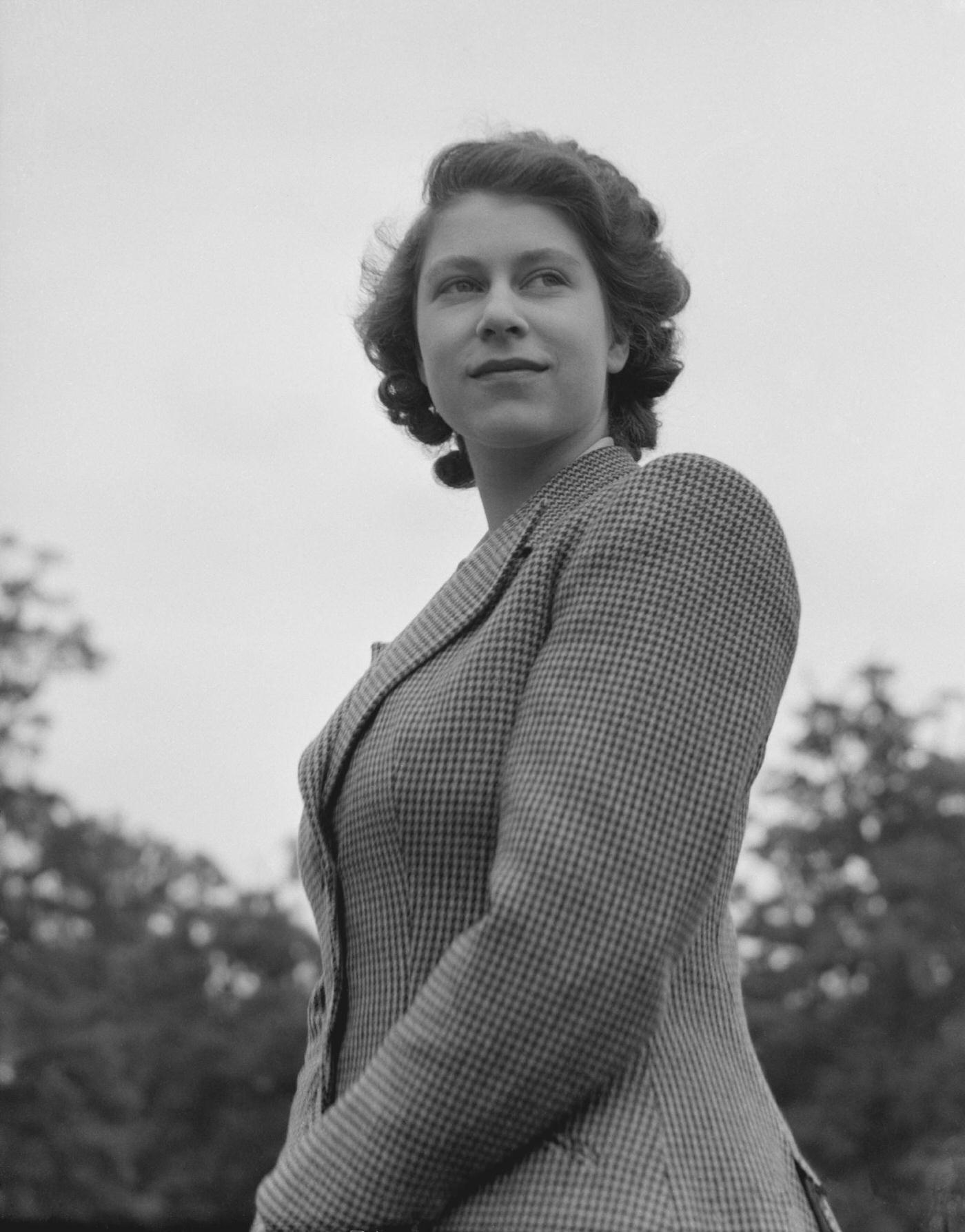 Queen Elizabeth II wearing riding gear, 1942.