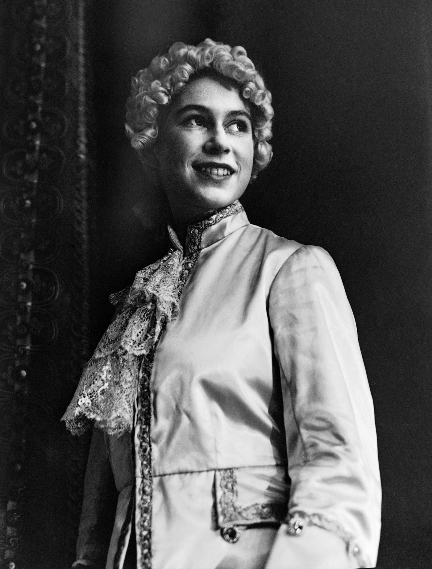 Princess Elizabeth as 'Prince Salvador' in the Christmas production of 'Sleeping Beauty' at Windsor Castle, 1942