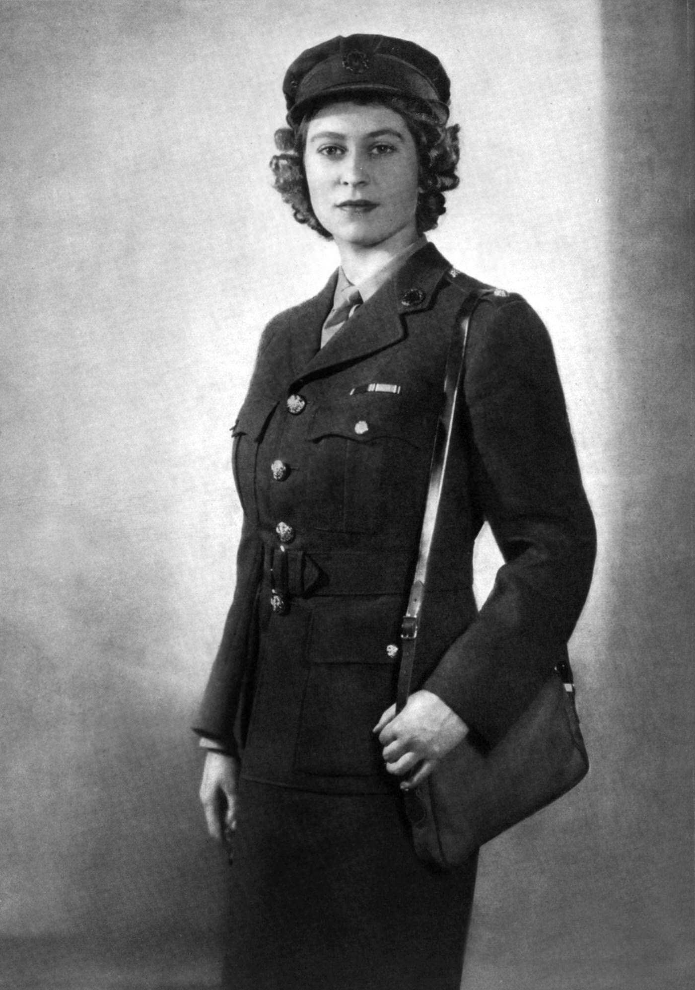 Princess Elizabeth as second subaltern in ATS, 1945