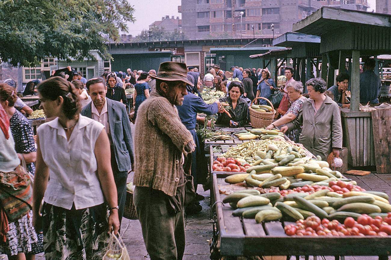 Belgrade, market, Yugoslavia ( Serbia) 1960's