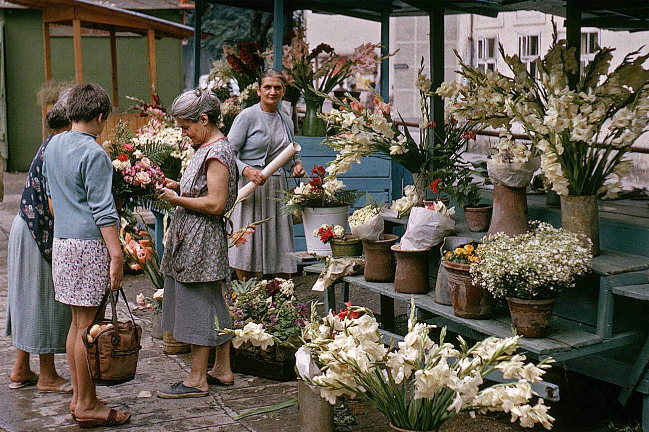 Belgrade ,flowers, market, 1960's