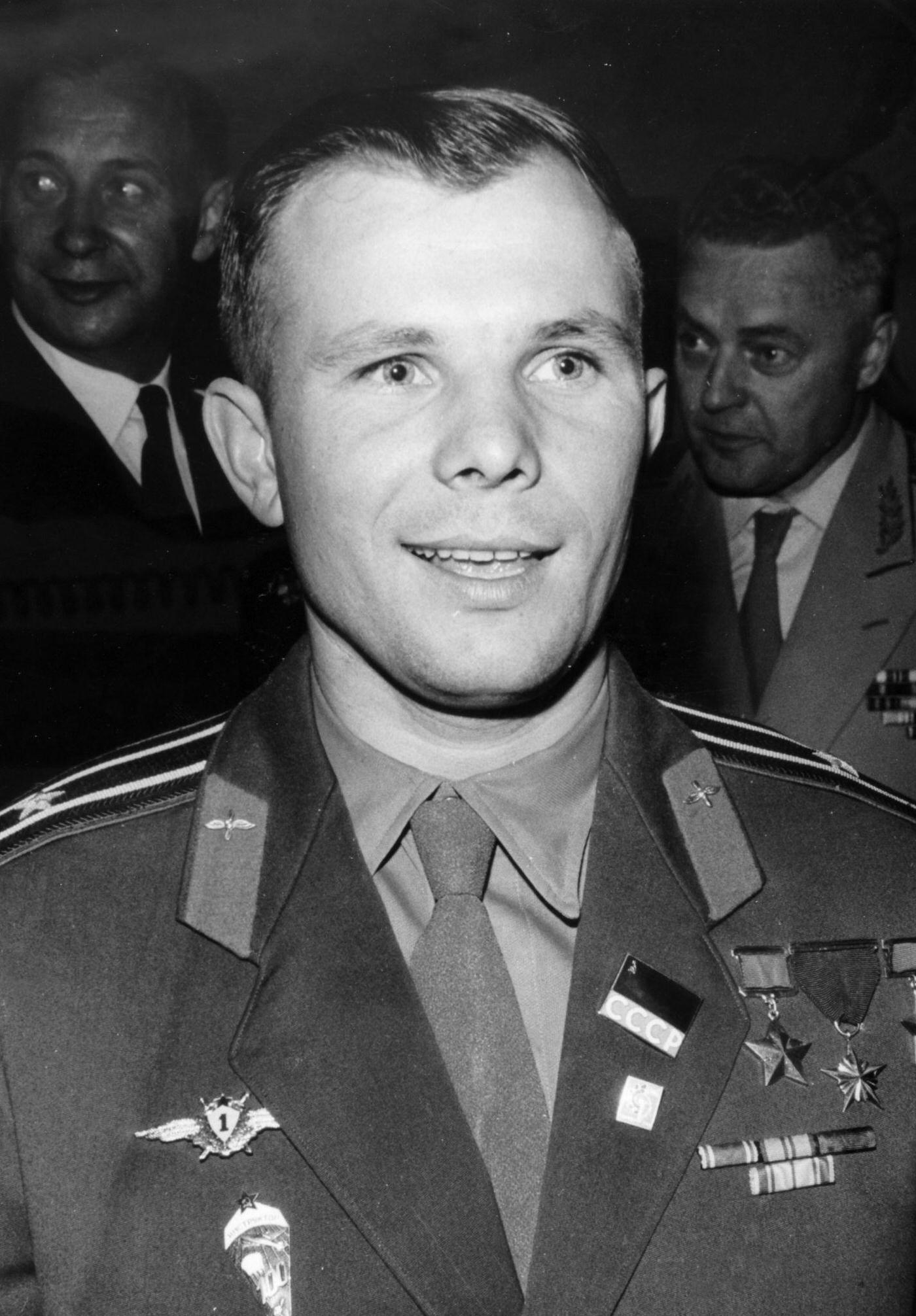 Yuri Gagarin at a Soviet Exhibition at Earls Court during his 4 day visit to Great Britain.