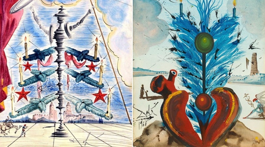Salvador Dali's Rare and Stunning Christmas Cards for Hoechst Ibérica!