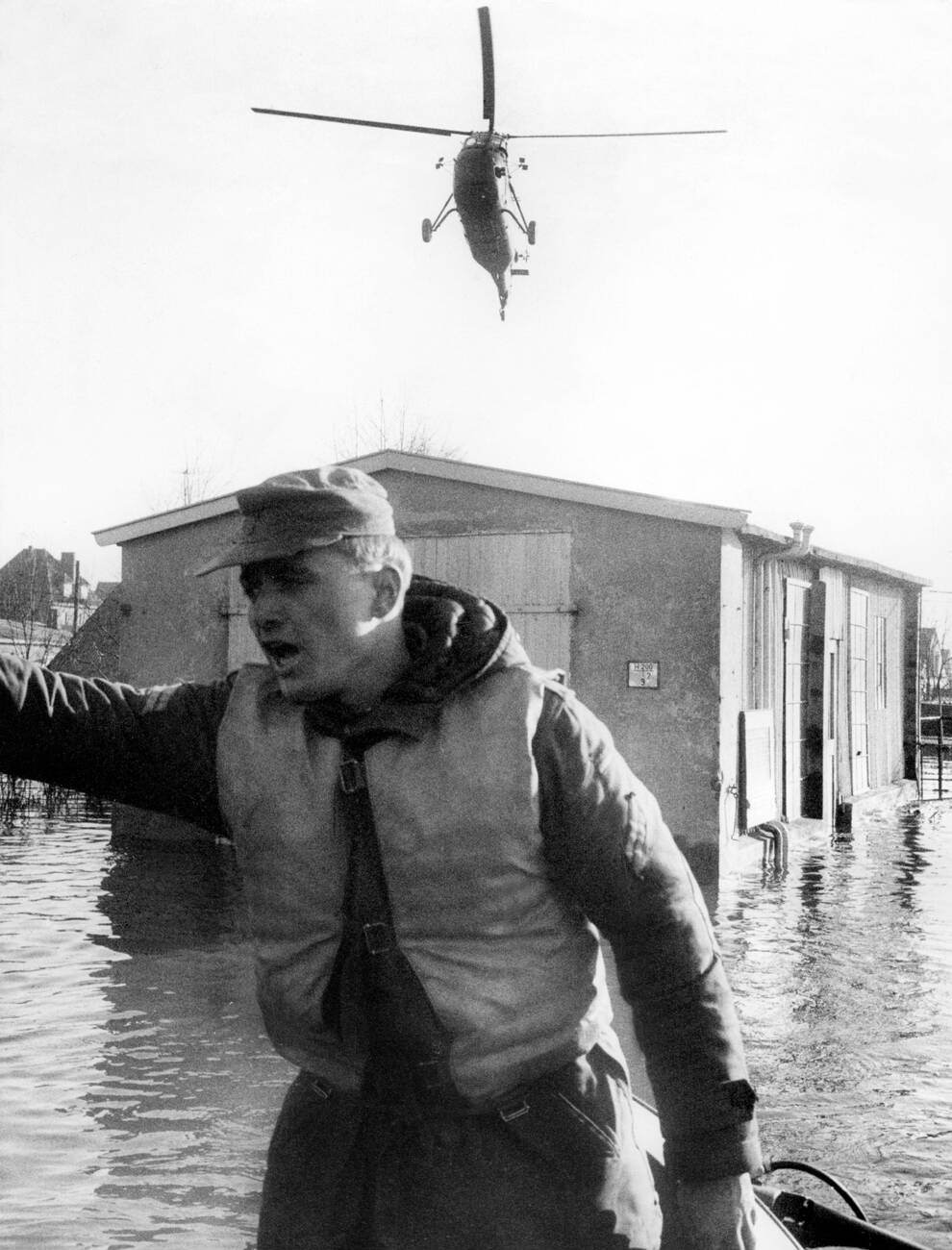 Rescue worker during the North Sea Flood of 1962