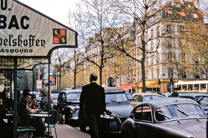 On Boulevard Saint-Germain looking toward Le Rouquet on the opposite corner (situated at 188 Boulevard Saint-Germain), Paris.