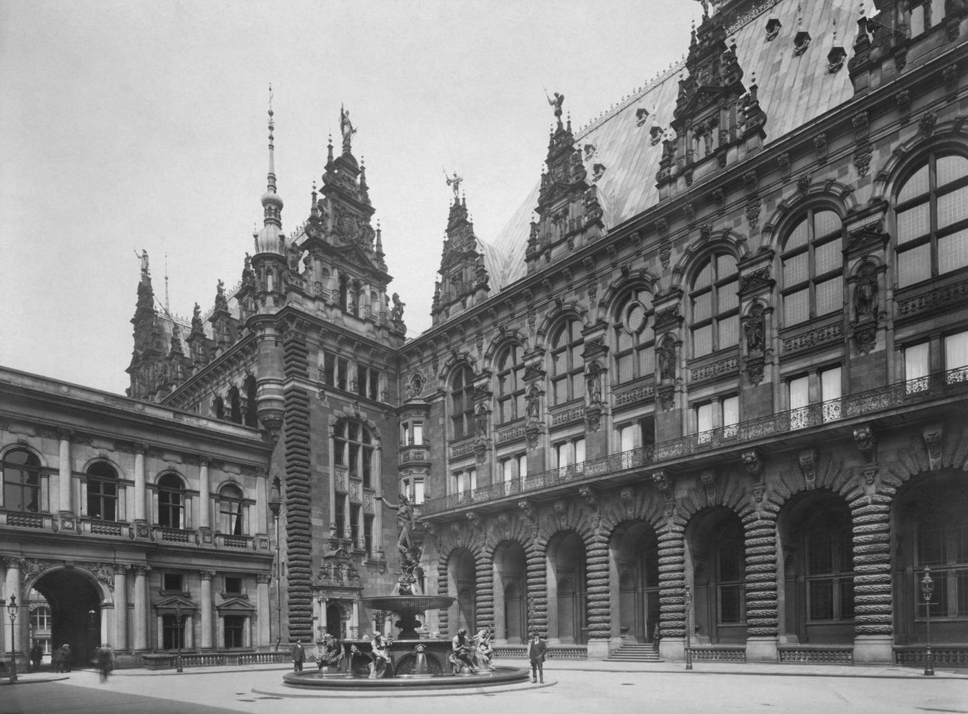 The Rathaus (city hall) in Hamburg, Germany, 1910