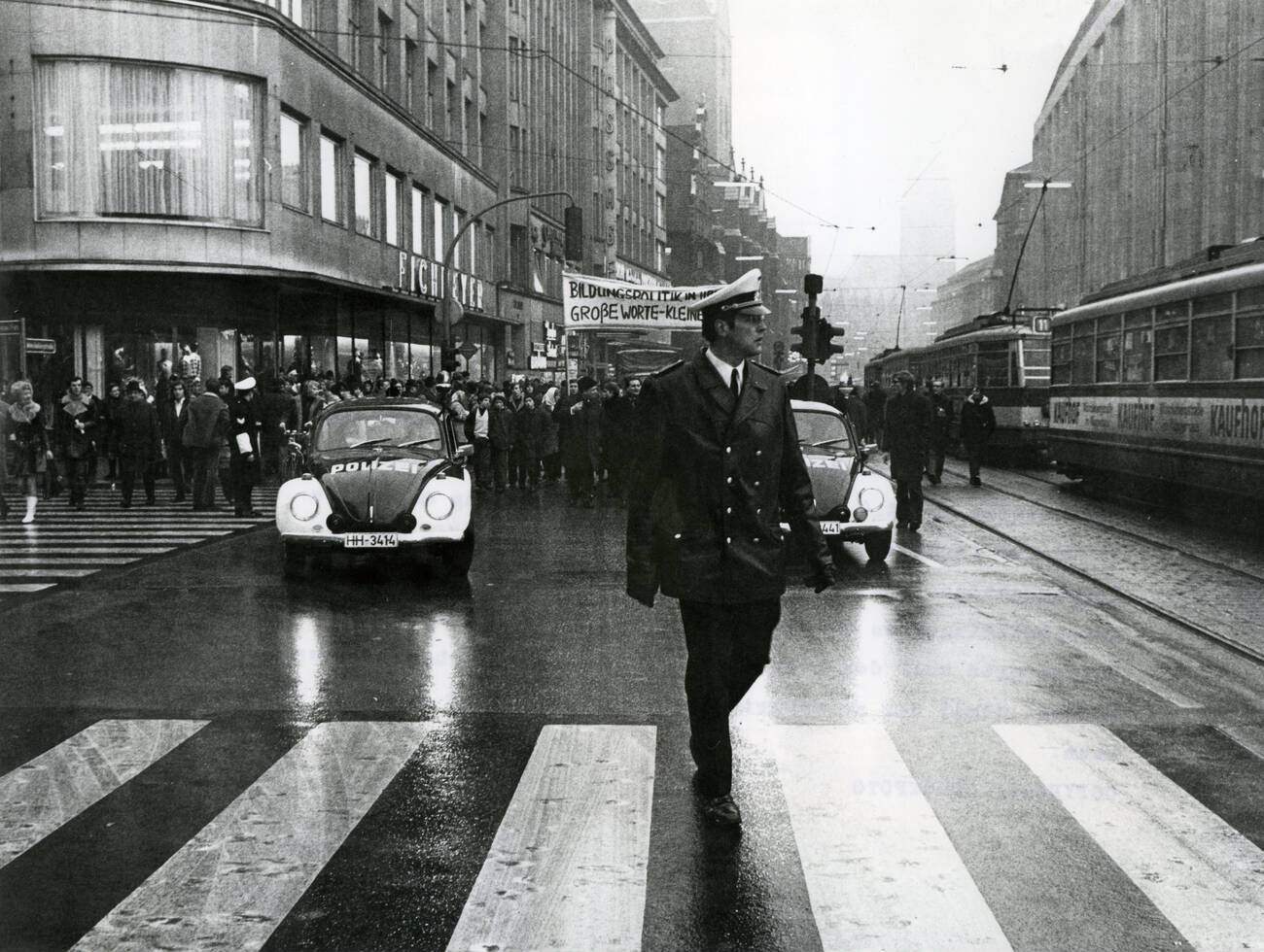 A demonstration of teachers in Hamburg, Germany on February 24, 1970.