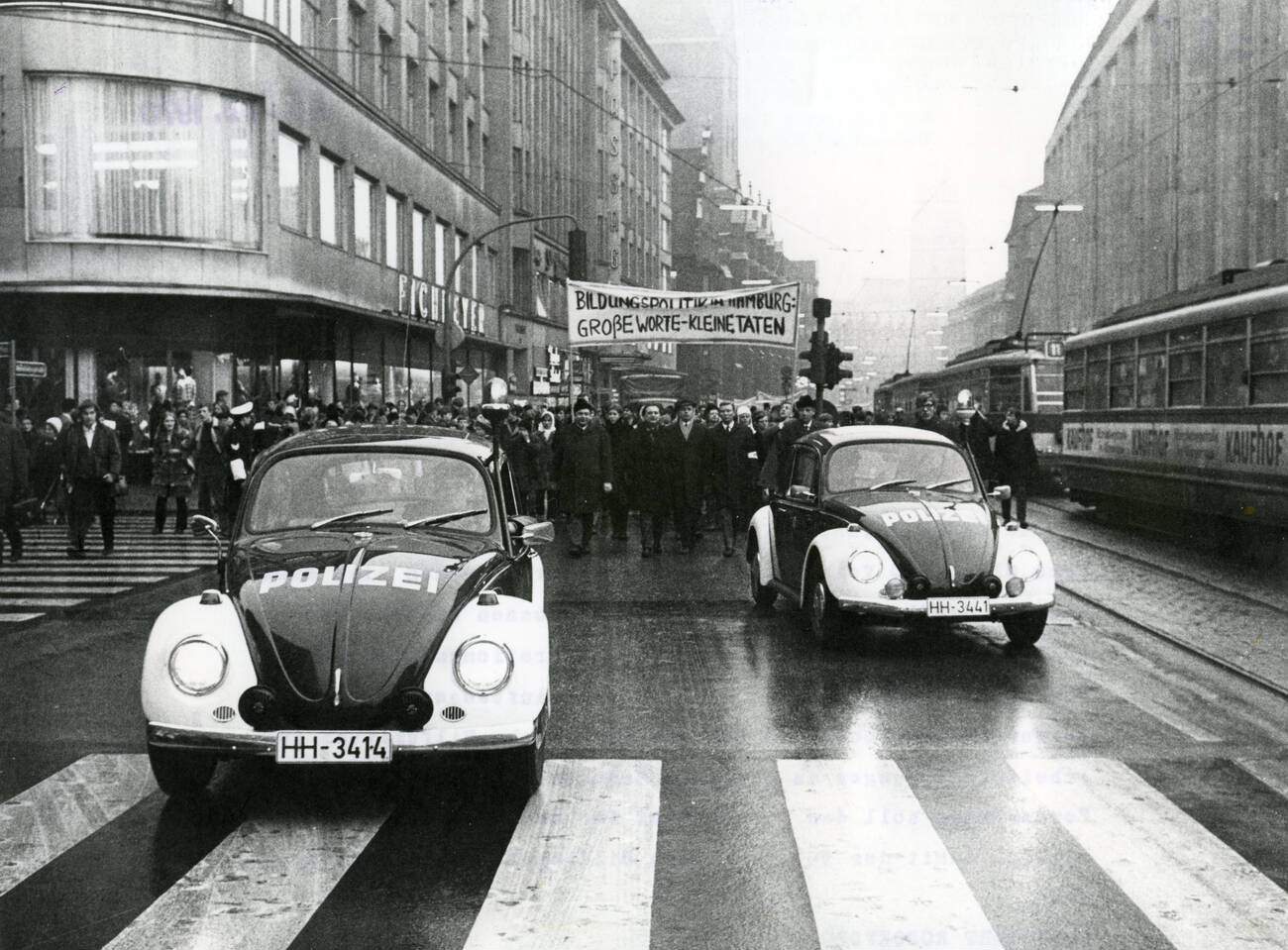 A demonstration of teachers in Hamburg, Germany on February 24, 1970.
