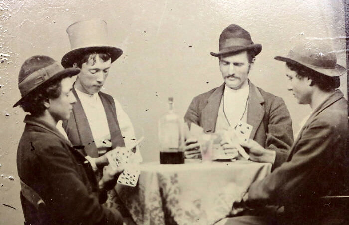 Billy the Kid and His Gang Playing Cards