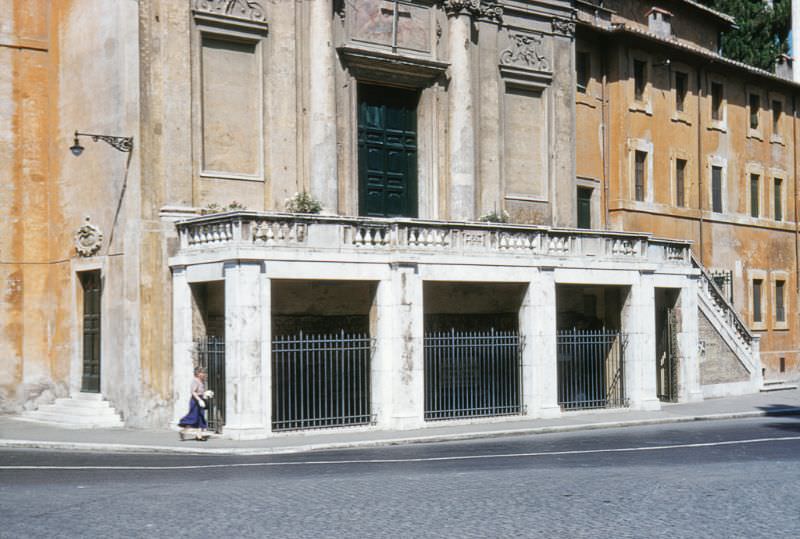 Mamertine Prison, now the Church of S. Pietro in Carcere, and above it the Church of San Giuseppe dei Falegnami, Rome.