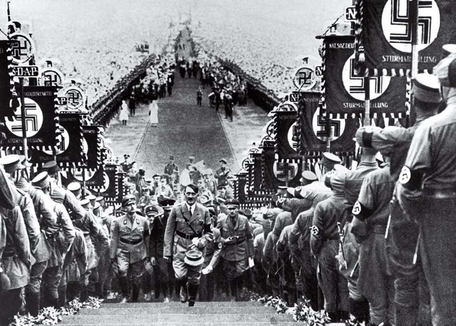Hitler At A Nazi Party Rally, 1934