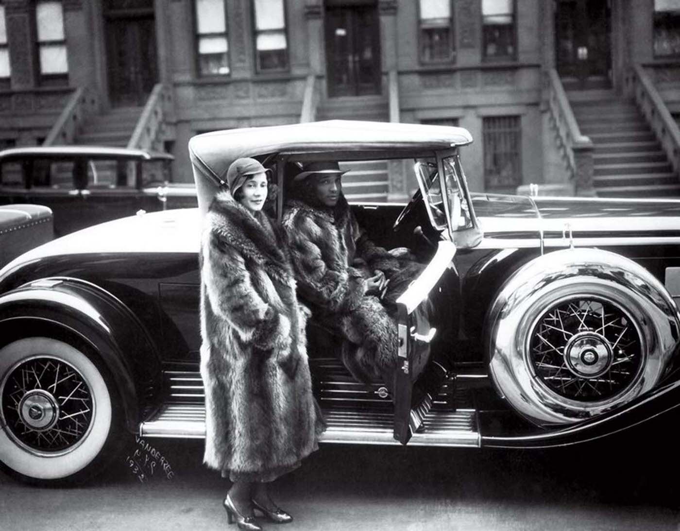 Couple in Raccoon Coats, 1932