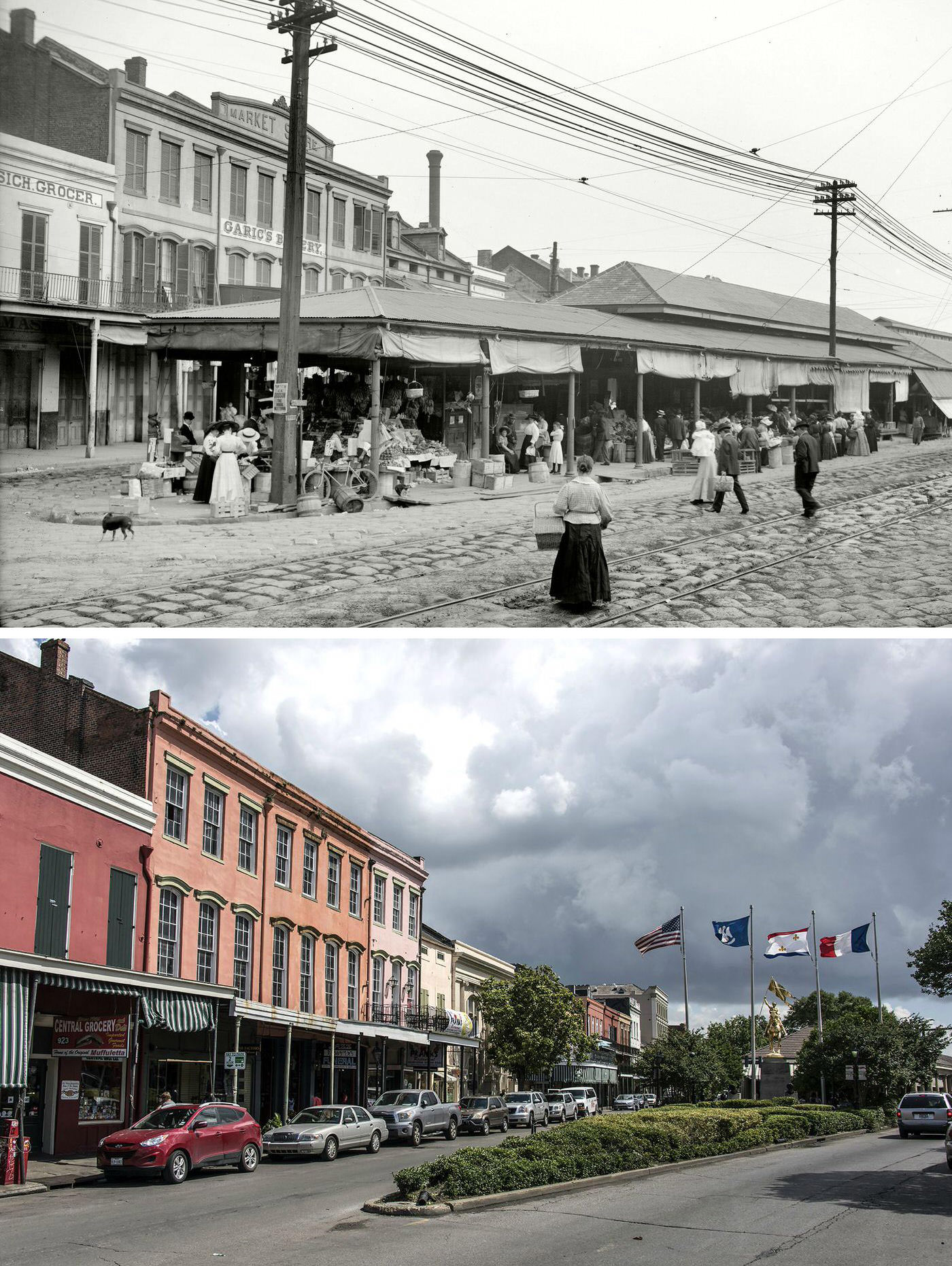 French Market, 1910 VS French Market, 1905