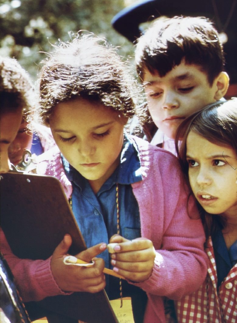 Studying nature at high rock park on staten island. This group is from ps 163 in new york city. The park's nature trails and wildlife refuges make it an attractive center for school excursions, 1970s