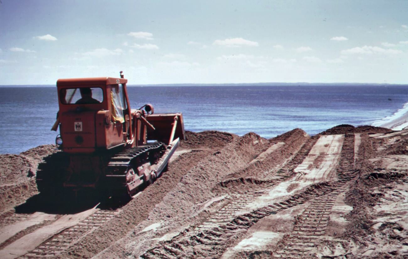 Widening the beach at great kills park on staten island, 1970s