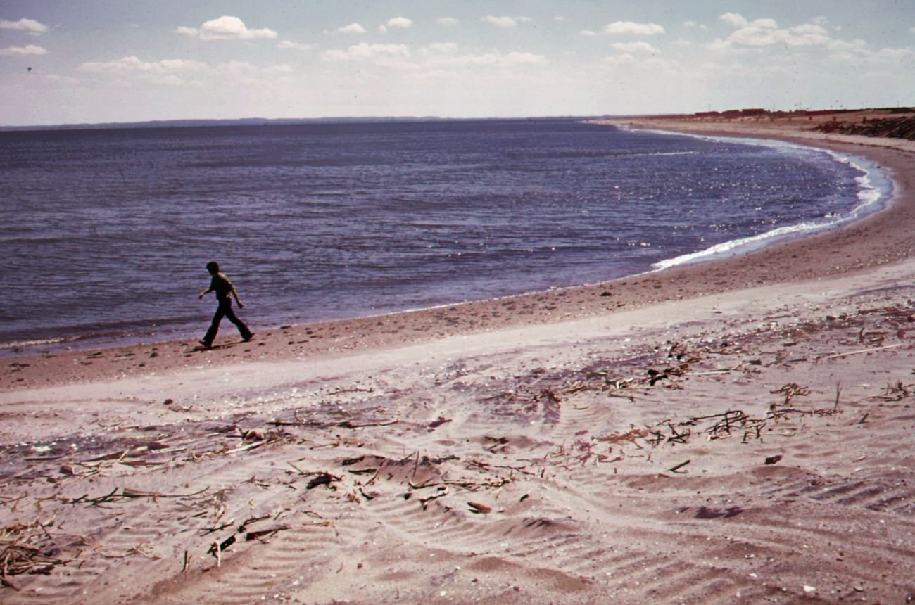 Beach at great kills park on staten island, 1970s