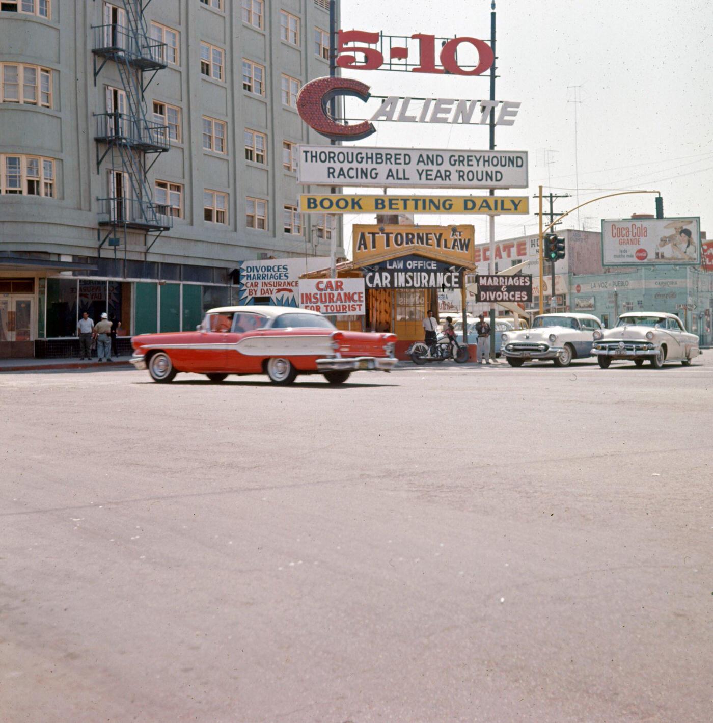 5-10 Caliente Race Track Billboard, Tijuana, 1963