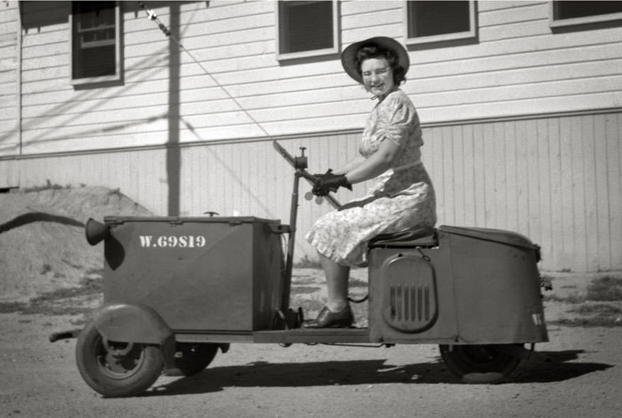 Cushman delivery scooter, as owned by the united states military during world war two